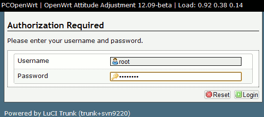 Log In Screen Of Attitude Adjustment 12.09 Beta