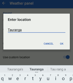 Type in the desired location